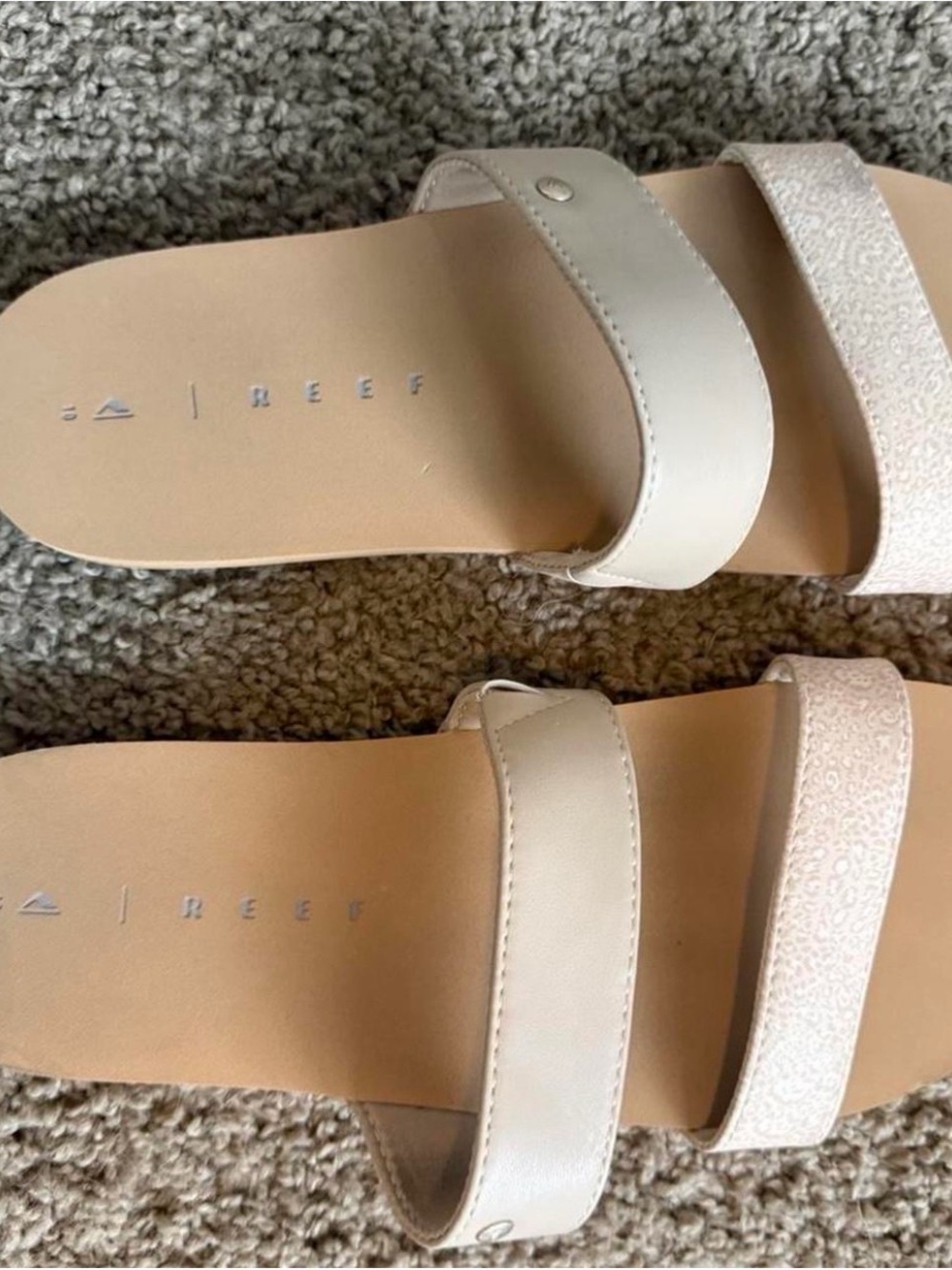 Reef Women's Light Beige Dual-Strap Slide Sandals